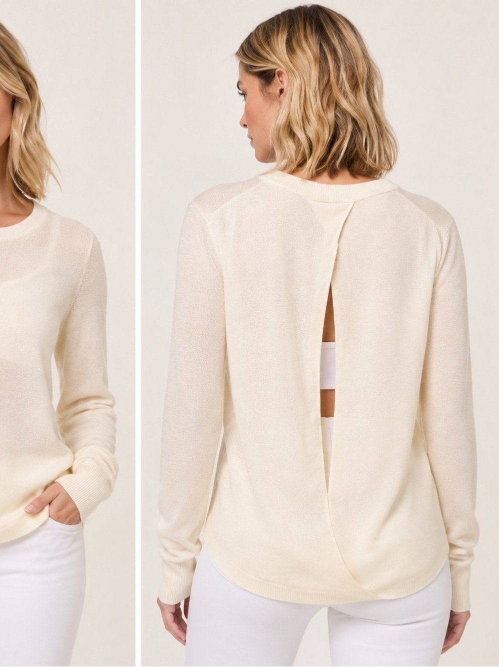 lululemon athletica Cream Open-Back Longline Sweater - Picture 2 of 6